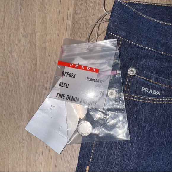 NWT Prada Dark Wash Denim Straight Leg Jeans - Size 26 - Picture 6 of 8